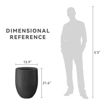 Kante Large Concrete Planter with Drainage for Home & Patio