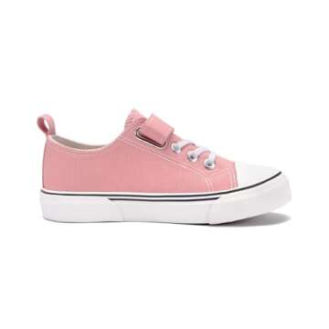 Zoroadke Pink Low Top Canvas Sneakers for Kids 2-6 Years