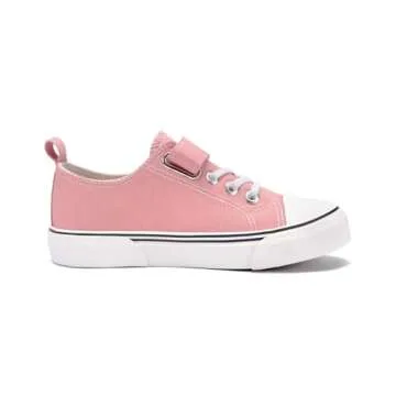 Zoroadke Pink Low Top Canvas Sneakers for Kids 2-6 Years