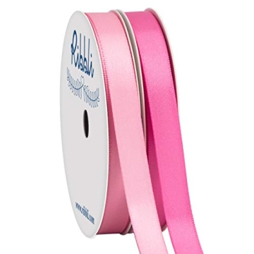 Satin Ribbon Set - Vibrant Pink & Hot Pink 20 Yards