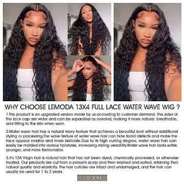 Lemoda 30Inch Water Wave Lace Front Wig for Stylish Looks