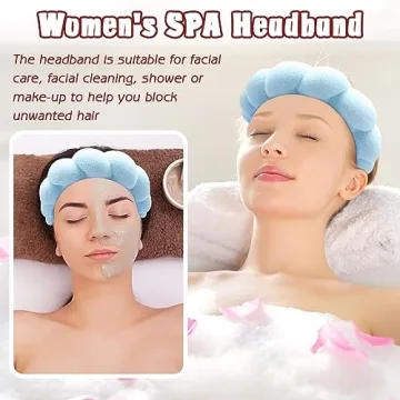 Zkptops Spa Headband and Wristband Set for Skincare