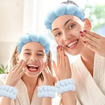 Zkptops Spa Headband and Wristband Set for Skincare