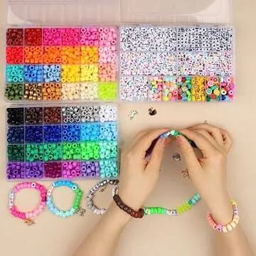 Song Xi 3500pcs Pony Beads for Friendship Bracelet Kit, 48 Colors Bracelet Making Kit Included Kandi Beads Set, Letter Beads, Number Beads, Plastic Rainbow Bead Bulk for Craft DIY