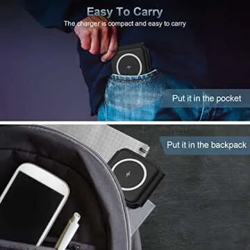 3 in 1 Foldable Wireless Charger, Ankilo Magnetic Fast Wireless Charging Pad, Compatible with iPhone 15/14/13/12 Series, Apple Watch, AirPods Pro(Adapter not Included)