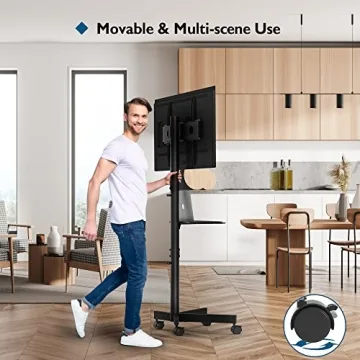 BONTEC Mobile TV Stand with Locking Wheels for TVs 23-60