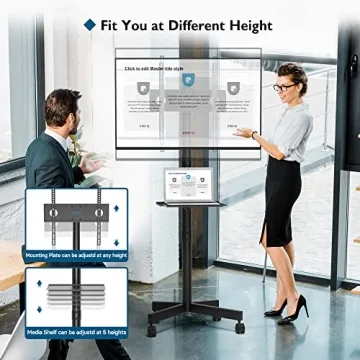 BONTEC Mobile TV Stand with Locking Wheels for TVs 23-60
