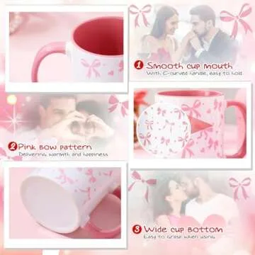 Sliner Pink Coquette Bow Mug Gift Set with Spoon & Keychain