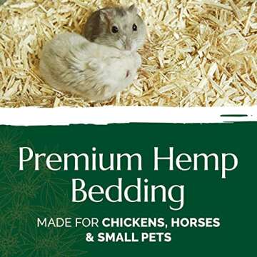 High Grade French Hemp Bedding, 44lb Jumbo Bulk Bag of Extremely Low Dust Shavings for Horses, Chickens, Small Animals, Rats, Guinea Pigs, Bunny Rabbits, Reptiles, Good Chicken Coop Bedding