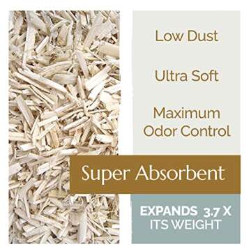 High Grade French Hemp Bedding, 44lb Jumbo Bulk Bag of Extremely Low Dust Shavings for Horses, Chickens, Small Animals, Rats, Guinea Pigs, Bunny Rabbits, Reptiles, Good Chicken Coop Bedding