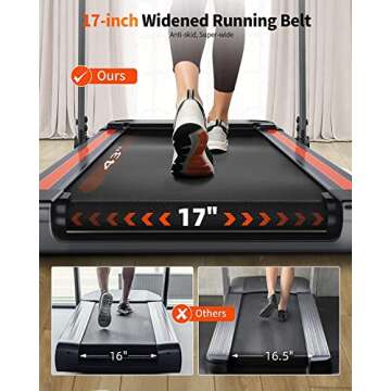 THERUN 2.5HP Treadmill, 2 in 1 Under Desk Walking Pad Treadmill, Electric Compact Space Folding Treadmill for Home Office with LED Touch Screen 0.6-7.6MPH Wider Running Belt, No Assembly Needed