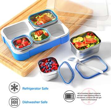 Stainless Steel Bento Lunch Box for Kids and Adults