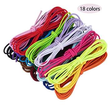 Livder 39 Yards 2mm Thickness Elastic String Beads Stretch Rubber Rope Jewelry Cords, 18 Colors