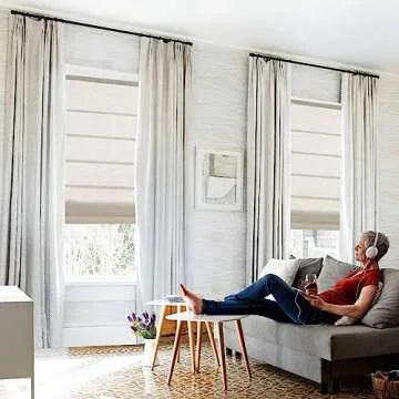 Custom Cordless Linen Roman Shades for Any Room