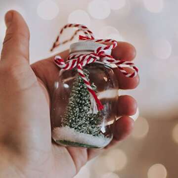 YZSFIRM Cotton Twine String Bakers Rope: 2 Roll Twines for Crafts Gift Wrapping - 656 Feet Red White Twine for Kitchen Cooking