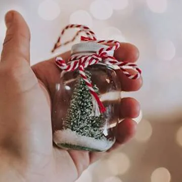 YZSFIRM Cotton Twine String Bakers Rope: 2 Roll Twines for Crafts Gift Wrapping - 656 Feet Red White Twine for Kitchen Cooking