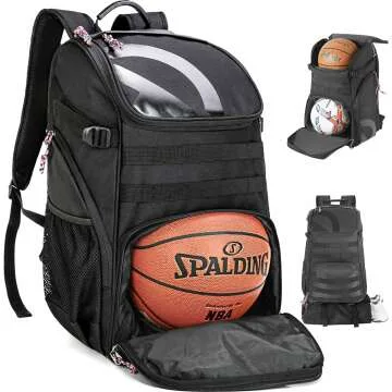 Basketball Backpack with Ball Compartment and Shoes