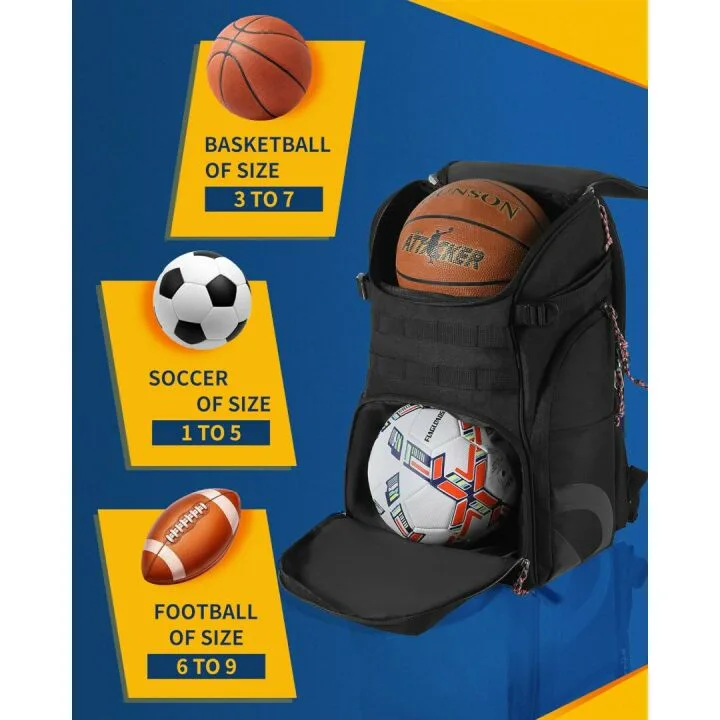 Basketball Backpack with Ball Compartment and Shoes