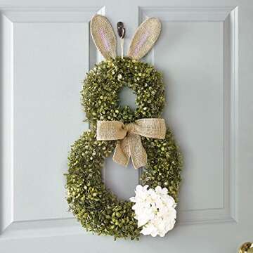 Cottontail Easter Bunny Wreath - Spring Season Front Door Decoration