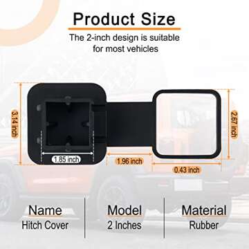 SINGARO 2-Inch Hitch Cover – Stylish Protection for Towing Accessories