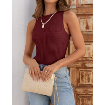 ZESICA Women's Ribbed Tank Top - Stylish Summer Tank
