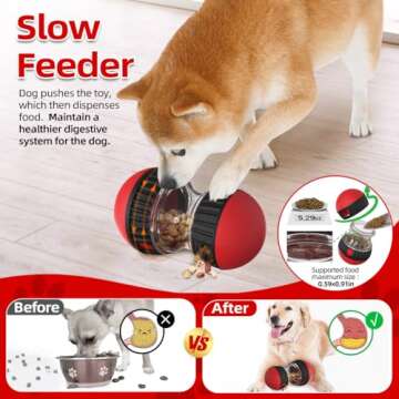 Mankoda Dog Puzzle Toys, Rolling Treat Dispensing Dog Toys for Brain Stimulation, Dog Treat Ball & Dog Slow Feeder, Dog Enrichment Toys to Keep Them Busy