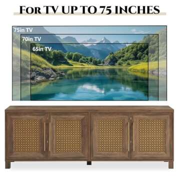 Stylish Mid Century Modern TV Stand for 75 Inch TVs