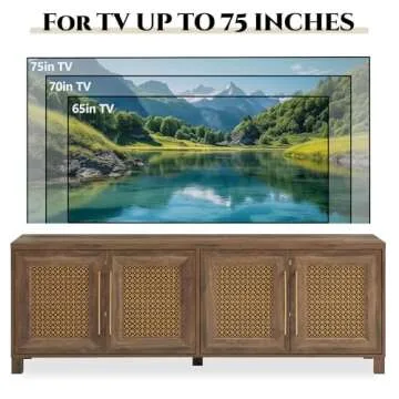 Stylish Mid Century Modern TV Stand for 75 Inch TVs