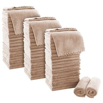 MOONQUEEN Ultra Soft Premium Washcloths Set - 12 x 12 inches - 72 Pack - Quick Drying - Highly Absor...