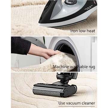 Castage 4’x6’ Rug for Bedroom Living Room Dining Room Office Boho Rug Cream Beige Washable Area Rugs Small Neutral Floor Carpet Modern Farmhouse Tufted Woven Geometric Throw Rugs with Tassel