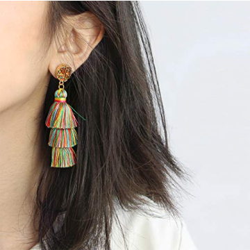 Colorful Layered Tassel Earrings - Me&Hz Fashion Jewelry