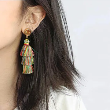 Colorful Layered Tassel Earrings - Me&Hz Fashion Jewelry