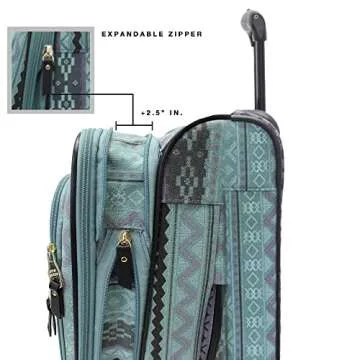 Steve Madden Unisex-Adult (Luggage only) Carry on Bag with Spinner Wheels, Legends Turquoise, 20in