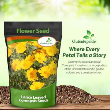 Outsidepride 5 lb. Perennial Lance-leaved Coreopsis Wild Flower Seeds for Planting