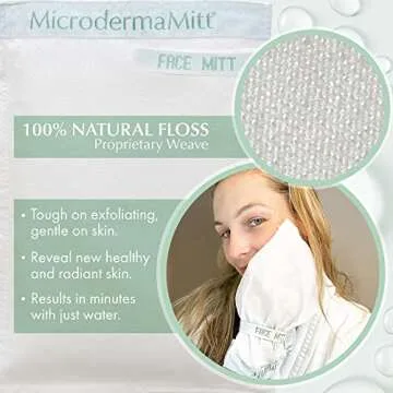 MicrodermaMitt Deep Exfoliating Mitt Scrub for Face, Lips & Neck - Dead Skin & Blackheads Remover - ...