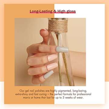 DRIZZLE. BEAUTY Gel Nail Polish Set 20 Colors, Soak Off Nail Gel Fall Winter Blue Glitter Colors Long Lasting Long Lasting for Nail Art Salon Design Set. UV LED Lamp Needed