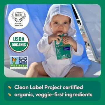 Cerebelly Organic Baby Food Pouches – 6+ Months Organic Veggie Pouches | 16 Nutrients, No Added Sugar, Non-GMO | Toddler Pouches | 4 Ounce BPA-Free Baby Pouches | White Bean Pumpkin Apple | 6 Count