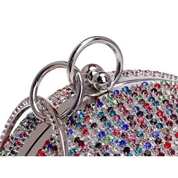 Tngan Ball Shape Rhinestone Clutch Purse for Parties