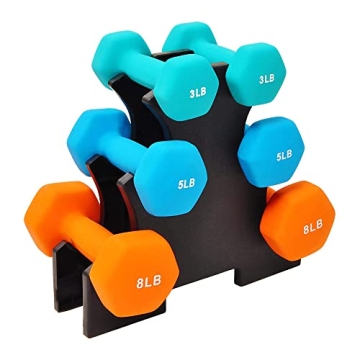 BalanceFrom Fitness Dumbbells Set with Rack - 3 Pairs