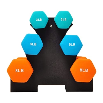 BalanceFrom Fitness Dumbbells Set with Rack - 3 Pairs