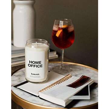 Homesick Scented Candles for Home (Home Office) - 13.75 oz Long-Lasting Natural Soy Wax Blend Jar Ca...