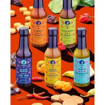 Hot N Saucy Holiday Hot Box, Set of 5 Unique Hot Sauces for Culinary Adventures