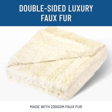 Everlasting Comfort Faux Fur Throw Blanket - Soft, Fluffy, Fuzzy, Plush, Thick, Minky Throws