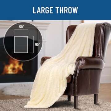Everlasting Comfort Faux Fur Throw Blanket - Soft, Fluffy, Fuzzy, Plush, Thick, Minky Throws