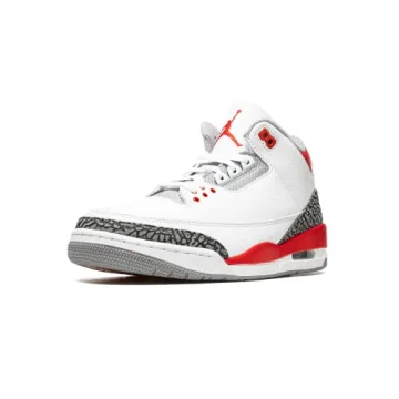 Jordan Mens Air 3 Retro Fire Red Sneakers - Size 7.5