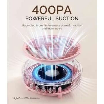 MelodySusie Nail Dust Collector,Compact Vacuum Fan Dust Collector for Beginner with Reusable Filter,HPro Powerful Dust Suction Machine Manicure Pedicure Tool for Acrylic Nail Polishing,Salon & Home