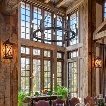 Wellmet Matte Black Wagon Wheel Chandelier, 12-Light Large Black Chandelier for High Ceiling, Industrial Wagon Wheel Pendant Light for Dining Room, Entryway, Hallway, Living Room, 39.37Inch Dia