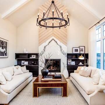 Wellmet Matte Black Wagon Wheel Chandelier, 12-Light Large Black Chandelier for High Ceiling, Industrial Wagon Wheel Pendant Light for Dining Room, Entryway, Hallway, Living Room, 39.37Inch Dia