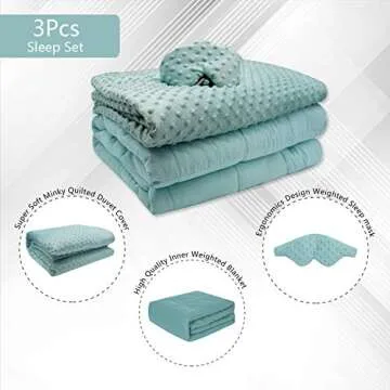 Weighted Blanket 3 Piece Comfort Set for Adults