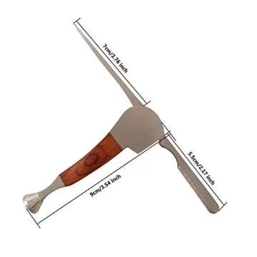 3 in 1 Stainless Steel and Rosewood Tobacco/Smoking Pipe Scraper Nozzle Cleaner Tamper Tool Set